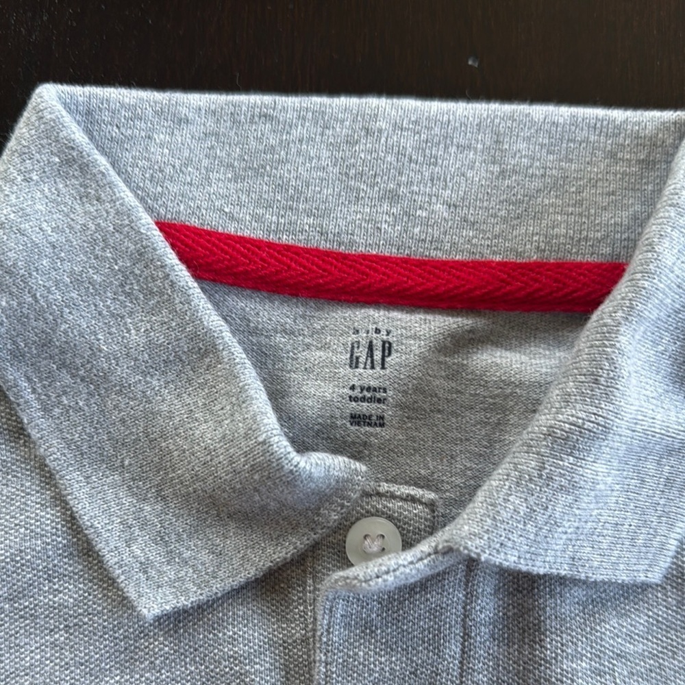 GAP Gray Polo Shirt Cotton Blend Casual - Picture 2 of 2